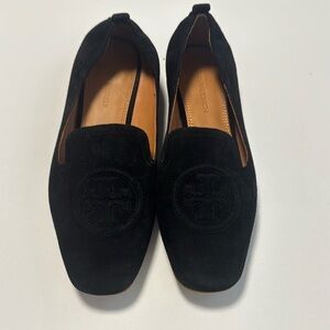 Tory Burch Women’s Loafers Leigh Suede Black Size 9 Work Career Wear Office